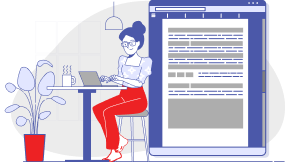 Lady filling a web form
