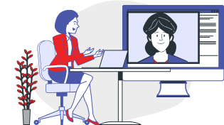 Lady having an online meeting