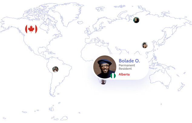 Flat world map with connected users